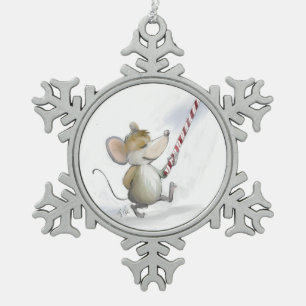 Flocon De Neige Joyeux Mouse Moe Pewer Snowflake Ornement