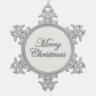 Flocon De Neige Joyeux Noël Argent Parties scintillant Ornement