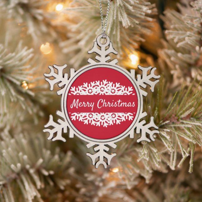 Flocon De Neige Joyeux Noël Snowflake Ornement encadré (Arbre)