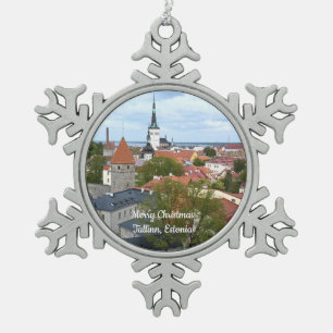 Flocon De Neige Joyeux Noël Tallinn, ornement Estonie