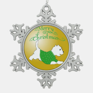 Flocon De Neige Joyeux Noël Westie Ornement