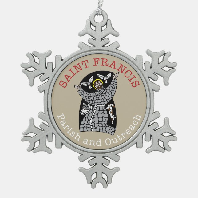 Flocon De Neige Logo Saint François Ornement métallique (Devant)