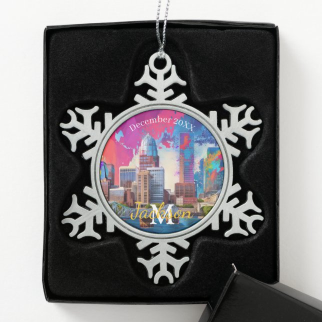 Flocon De Neige Louisville Snowflake Pewter Noël ornement (Boîte)