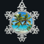 Flocon De Neige Maho Bay Beach St. John Pewter Snowflake Ornement<br><div class="desc">Magnifique ornement de flocon de neige en étain tropical avec une image photographique des magnifiques palmiers Maho Beach, sur l'île de St. John U.S.V.I. L'ornement est un joli ajout à votre collection, ou une idée cadeau pour la famille et les amis aussi! Pour plus de cartes, cartes postales, bijoux, déco...</div>