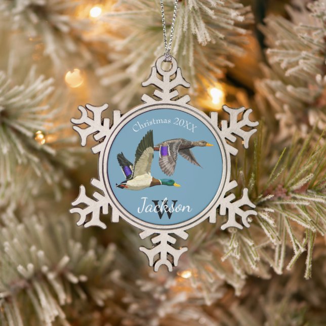 Flocon De Neige Mallard Duck Love Ornement (Arbre)