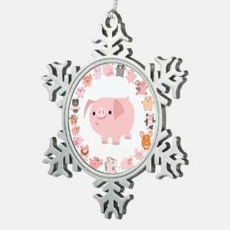 Flocon De Neige Mignonne cartonnerie Porc Mandala Ornement d'égout