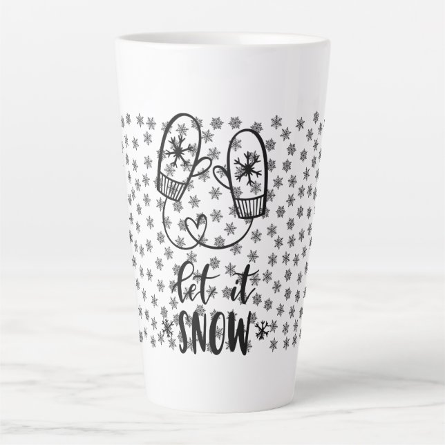 Flocon De Neige Mittons Laisser Neige Latte Mug (Devant)