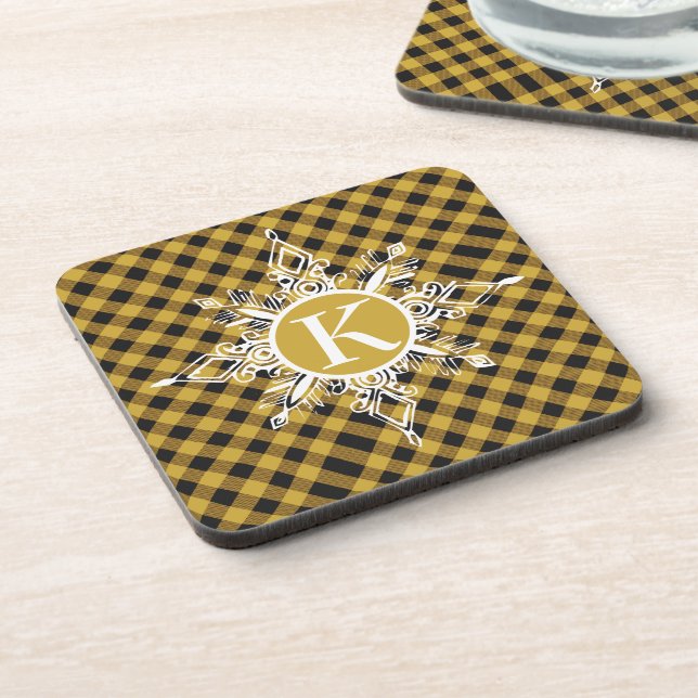 Flocon de neige monogramme sur dessous de verre à  (Côté gauche)