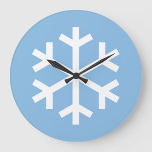 Flocon de neige Noël Bleu Grande horloge