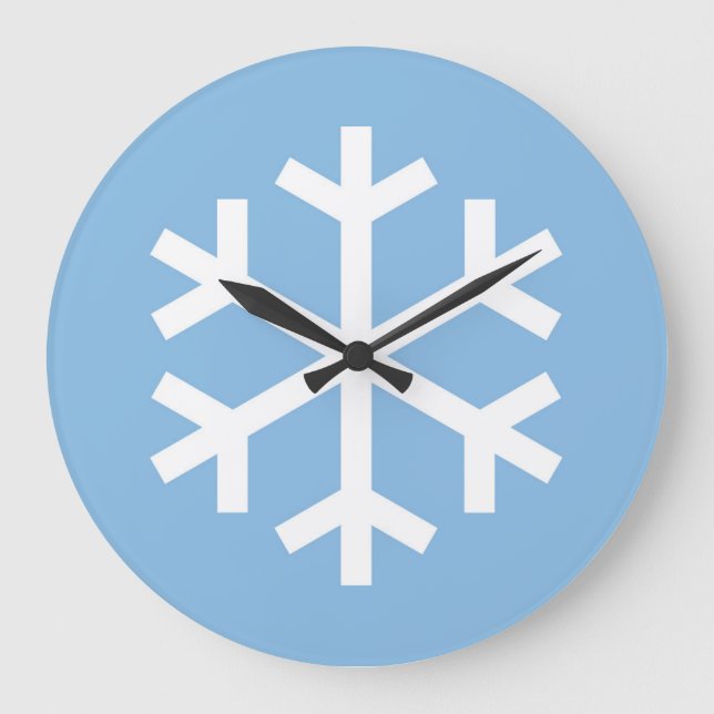 Flocon de neige Noël Bleu Grande horloge (Recto)