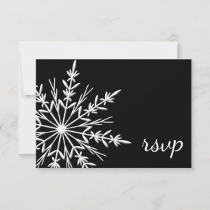 Flocon de neige noir et blanc Mariage d'hiver RSVP