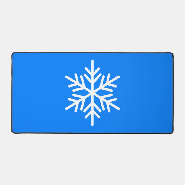 Flocon De Neige Nordique Blanc Chic Sur Bleu Alpin (Recto)