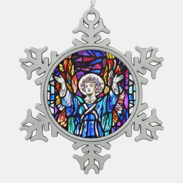 Flocon De Neige Ornement d'ange coloré (Devant)