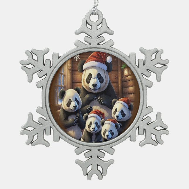 Flocon De Neige Ornement d'ours panda (Devant)