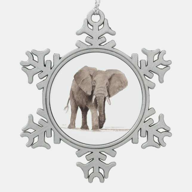 Flocon De Neige ornement éléphant (Devant)