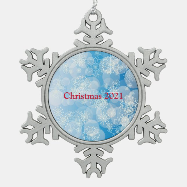 Flocon De Neige Ornement en métal arrière - plan Snowflake (Devant)