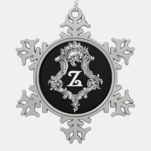 Flocon De Neige Ornement initial du monogramme Z