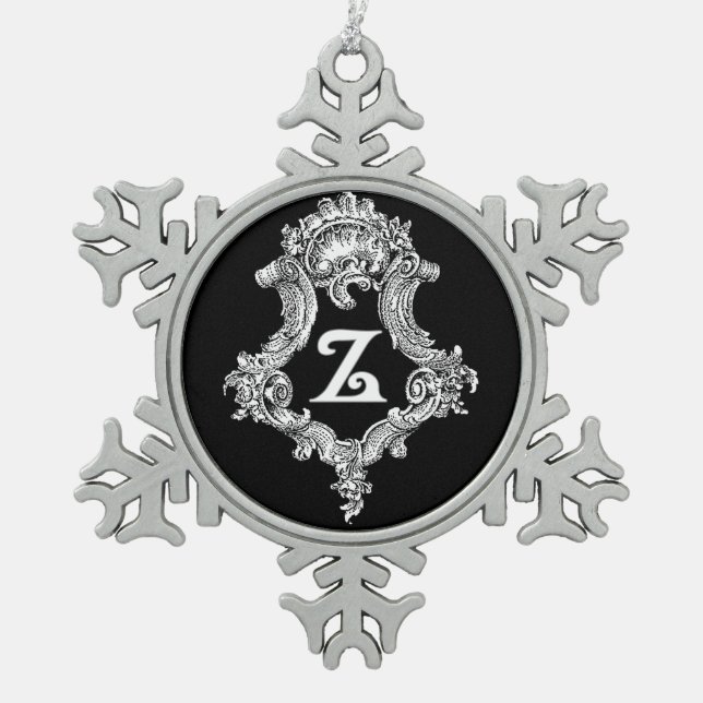 Flocon De Neige Ornement initial du monogramme Z (Devant)