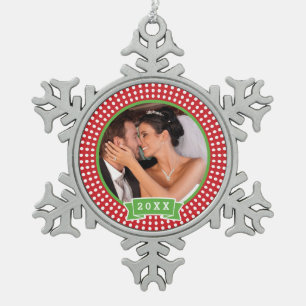 Flocon De Neige Ornement photo Mariage personnalisé