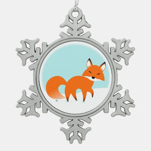 Flocon De Neige Ornement Red Fox (Devant)