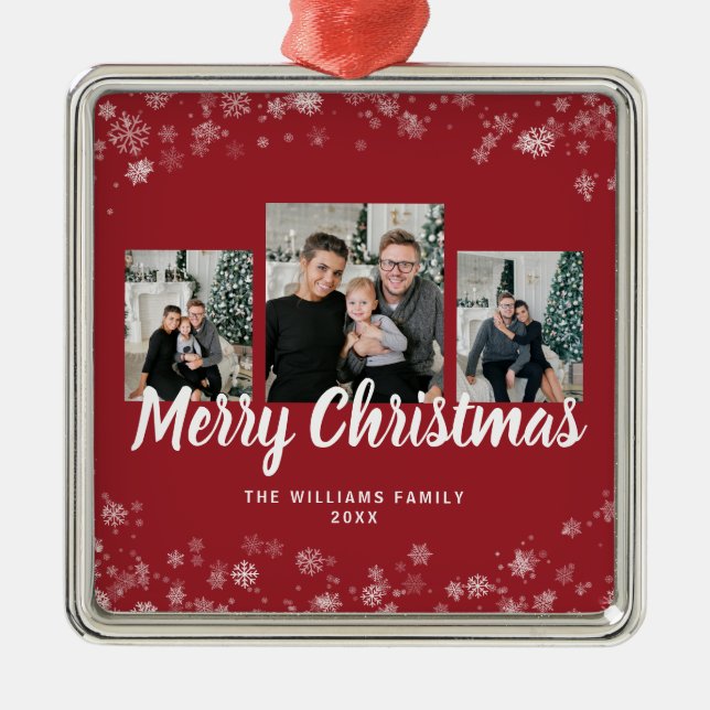 Flocon de neige - Ornements rouges (Devant)