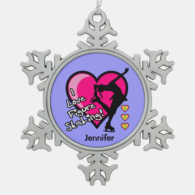 Flocon De Neige Patinage artistique - ornement personnalisé (Devant)