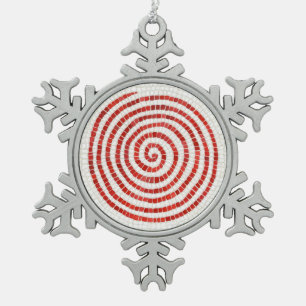 Flocon De Neige PINWHEEL MOSAIC Pewer Snowflake Ornement