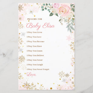 Flocon de neige rose d'hiver Prières florales pour