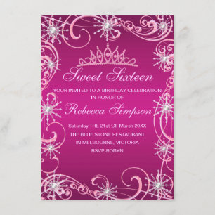Flocon de neige rose Shimmer Invitation