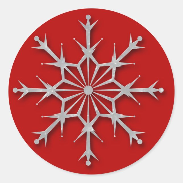 Flocon de neige rouge 6 - autocollant de vacances (Devant)