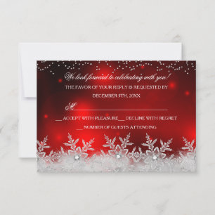 Flocon de Neige Rouge de Cristal RSVP pour la fête
