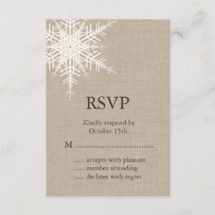Flocon de neige RSVP de toile de jute