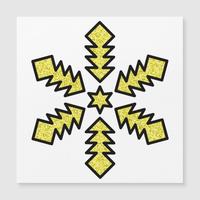 Flocon de neige scintillant - Étoile jaune (Devant)