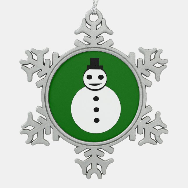 Flocon De Neige Souriant Noël Snowman Ornement (Devant)