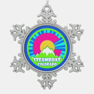 Flocon De Neige Steamboat Springs Colorado neon montagnes ornement