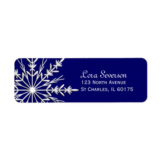 Flocon de neige sur l'adresse de retour de étiquette d’adresse retour