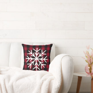 Flocon de neige sur le rouge, Coussin de Buffalo n