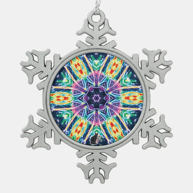 Flocon De Neige Tulipes Kaleidoscope Snowflake Ornement (Devant)