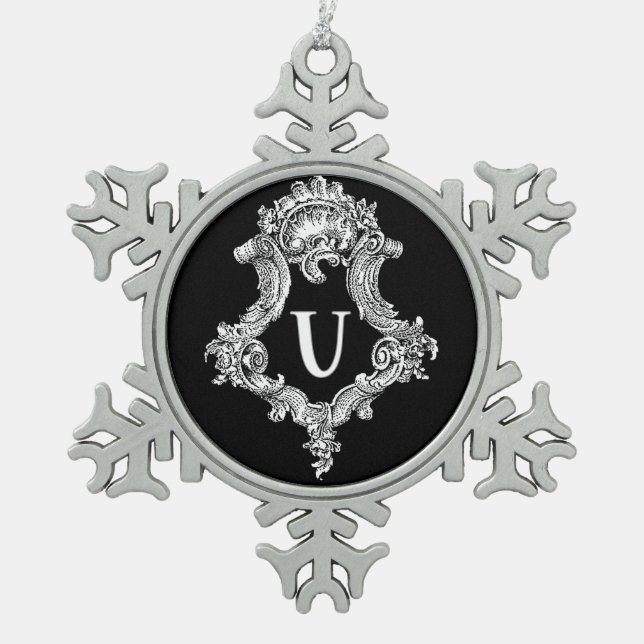 Flocon De Neige U Monogramme - Ornement initial (Devant)
