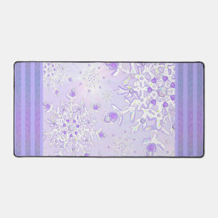 flocon de neige violet clair et coeur étincelant