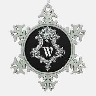 Flocon De Neige W Monogramme Ornement initial