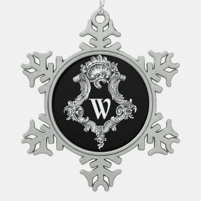 Flocon De Neige W Monogramme Ornement initial (Devant)