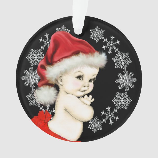Flocons d'Argent Bébé Fille Premier Noël (devant)