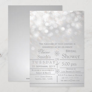 flocons d'argent Hiver Invitation de douche nuptia