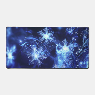 Flocons de neige bleus scintillants d'hiver