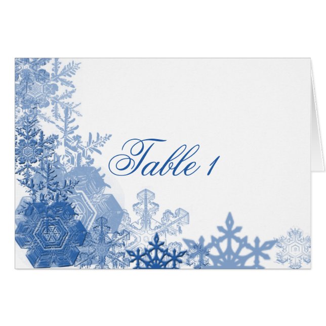 Flocons de neige bleus sur l'arrière - plan blanc (Devant horizontal)