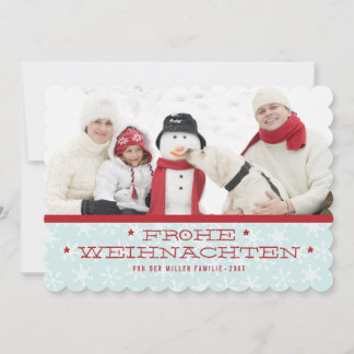 Flocons de neige | Carte photo de vacances alleman