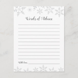 Flocons de neige d'argent de carte de conseil de