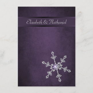 Flocons de neige de diamant et menu de mariage de