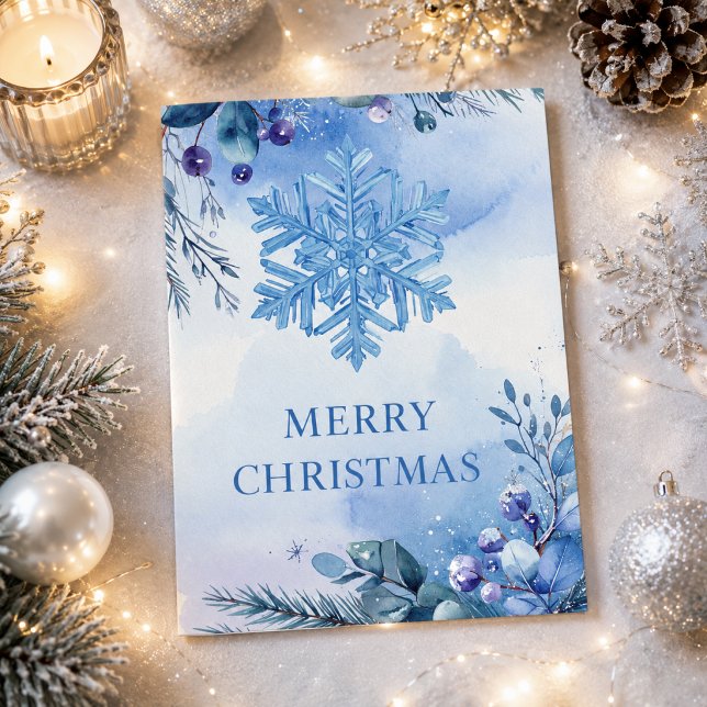 Flocons de neige de Noël Carte de vœux de fêtes (Créateur téléchargé)